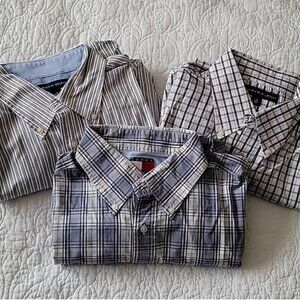 Tommy Hilfiger Men's Long Sleeve Cotton Shirts- Size L- Bundle of 3